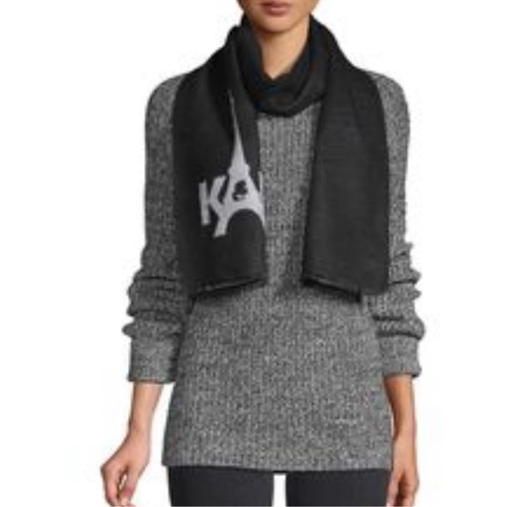 Karl Lagerfeld Black and Gray Scarf
